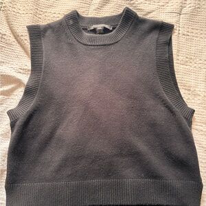 French Connection Knit Crop Sweater Vest - Black